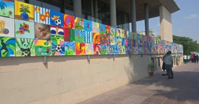 Students bring football to the canvas at Neerja Modi School