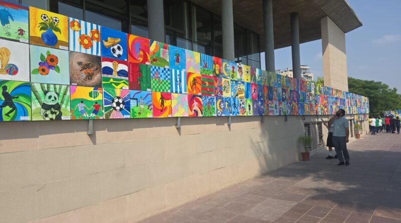 Students bring football to the canvas at Neerja Modi School